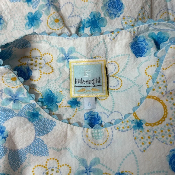 LITTLE ENGLISH Floral 2 Piece Ruffle Sleeveless Outfit Girls Size 6 - Picture 5 of 5